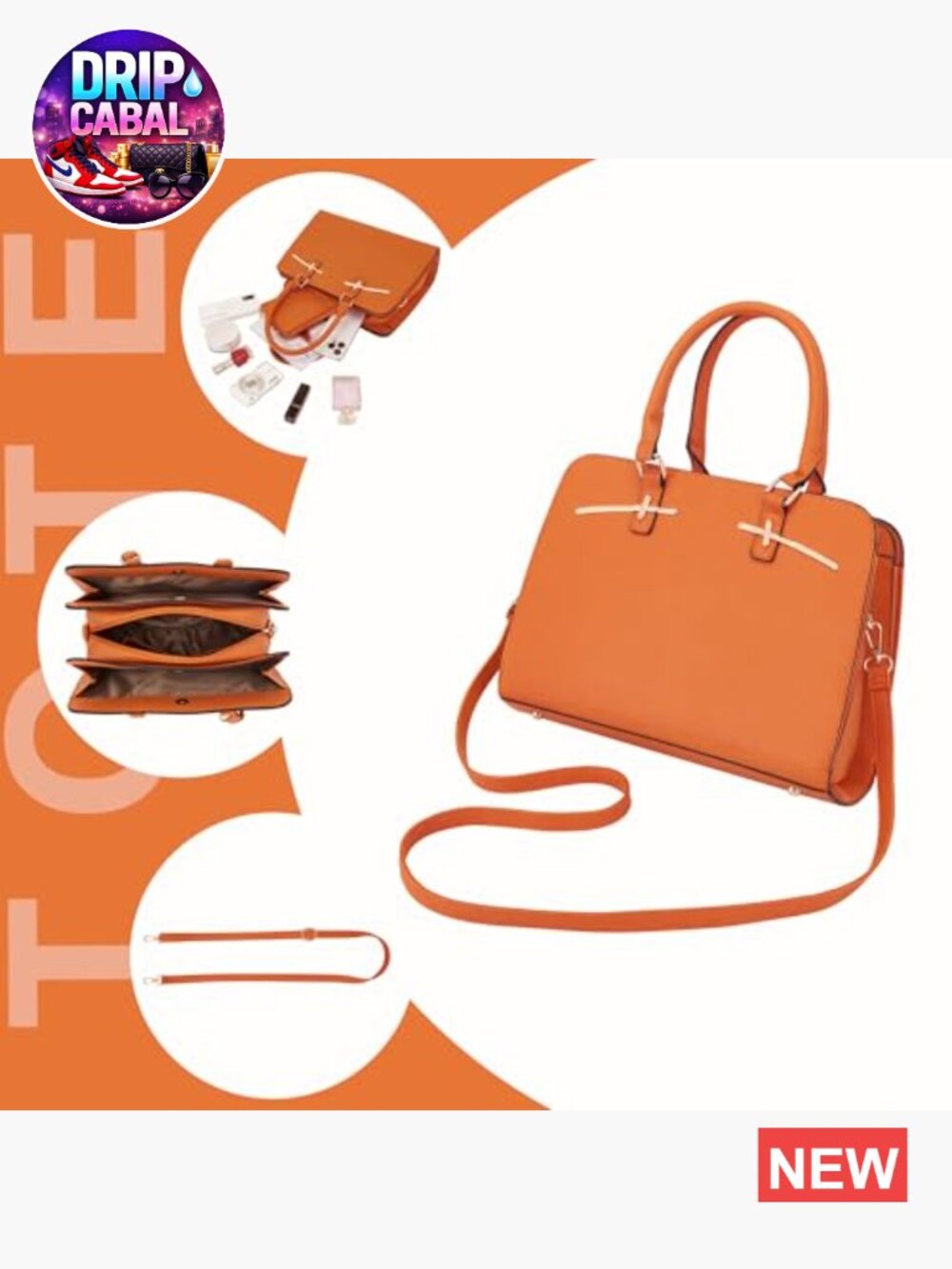 Women's 2-Piece Handbag Set with Wallet, Tote, Satchel, Shoulder Bag, Faux - Picture 5 of 7